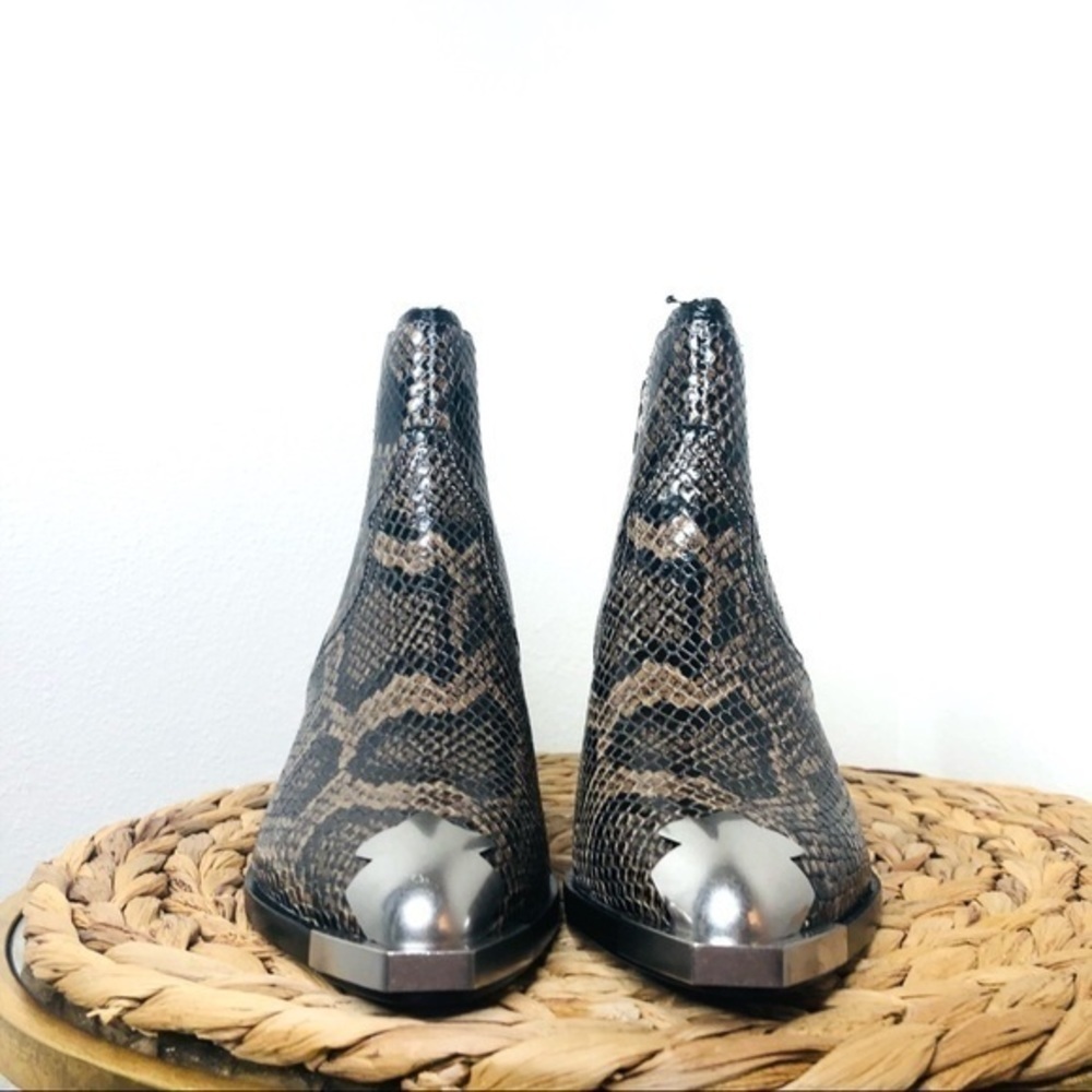 NWT ASH Boots floyd chelsea Ankle Boot taupe python print leather Animal Print - Picture 3 of 5